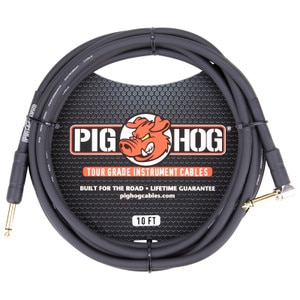 Pig Hog Tour Grade Instrument Cable Right Angle 10 ft.